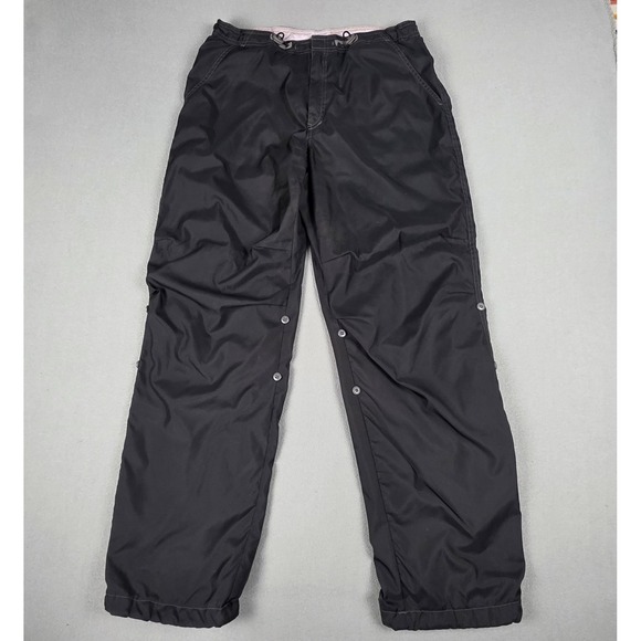 VINTAGE Gap Pants Womens Large Black Pink Baggy Paratrooper Wide Leg Floral 90s - Picture 2 of 16